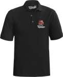 Czarna koszulka POLO męska z nadrukiem na piersi Mini Morris