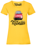 Żółty t-shirt damski FIAT Seicento.