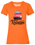 Pomarańczowy t-shirt damski FIAT Seicento.