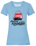 Błękitny t-shirt damski FIAT Seicento.