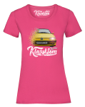 Różowy t-shirt damski z nadrukiem PEUGEOT 306