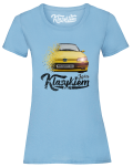 Błękitny t-shirt damski z nadrukiem PEUGEOT 306