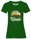 Ciemno zielony t-shirt damski z nadrukiem PEUGEOT 306