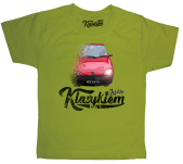 Jasno zielony t-shirt dziecięcy FIAT Seicento.