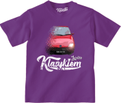 Fioletowy t-shirt dziecięcy FIAT Seicento.