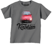 Szary t-shirt dziecięcy FIAT Seicento.