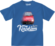 Niebieski t-shirt dziecięcy FIAT Seicento.