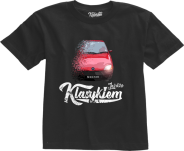 Czarny t-shirt dziecięcy FIAT Seicento.