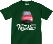 Ciemno zielony t-shirt dziecięcy FIAT Seicento.