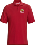 Czerwona koszulka polo męska z nadrukiem na piersi PEUGEOT 306
