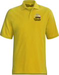 Żółta koszulka polo męska z nadrukiem na piersi PEUGEOT 306