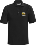 Czarna koszulka polo męska z nadrukiem na piersi PEUGEOT 306