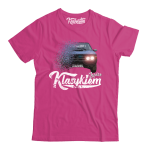 Różowy t-shirt męski z nadrukiem Polonez Borewicz.