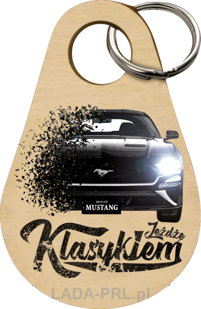 Drewniany brelok do kluczy FORD Mustang 2019.