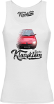 White womens t-shirt with FIAT Seicento print.