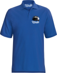 Niebieska koszulka POLO męska z nadrukiem na piersi FORD Mustang 2019.