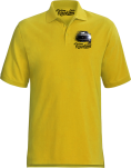 Żółta koszulka POLO męska z nadrukiem na piersi FORD Mustang 2019.