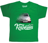 Zielony t-shirt dziecięcy z nadrukiem FIAT Cinquecento