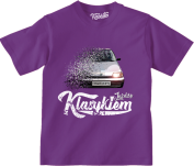 Fioletowy t-shirt dziecięcy z nadrukiem FIAT Cinquecento