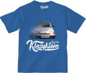 Niebieski t-shirt dziecięcy z nadrukiem FIAT Cinquecento