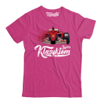 Różowa koszulka męska bawełniana z nadrukiem Formuła 1 F1 Ferrari.