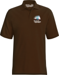 Koszulka POLO brązowa męska z nadrukiem fiat 126p