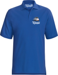 Niebieska POLO koszulka męska z nadrukiem FIAT Cinquecento