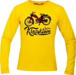 Żółta koszulka z długim rękawem męska z nadrukiem Motorynka KOMAR