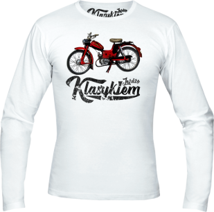 T-shirt bawełniany z długim rękawem Motorynka KOMAR - "Jeżdżę Klasykiem"