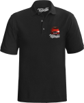 Czarna koszulka polo męska z nadrukiem na piersi FORD Escort.
