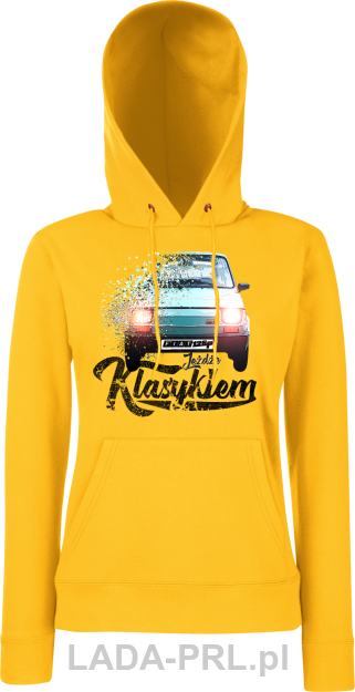 yellow hoodie with the print FIAT 126p