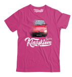 Różowy t-shirt męski FIAT Seicento.