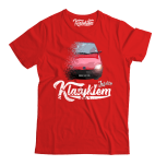 Czerwony t-shirt męski FIAT Seicento.