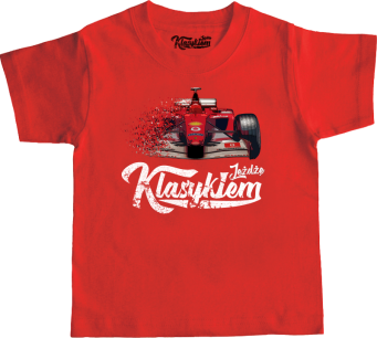 Koszulka dziecięca Formuła 1 F1 Ferrari - "Jeżdżę Klasykiem"